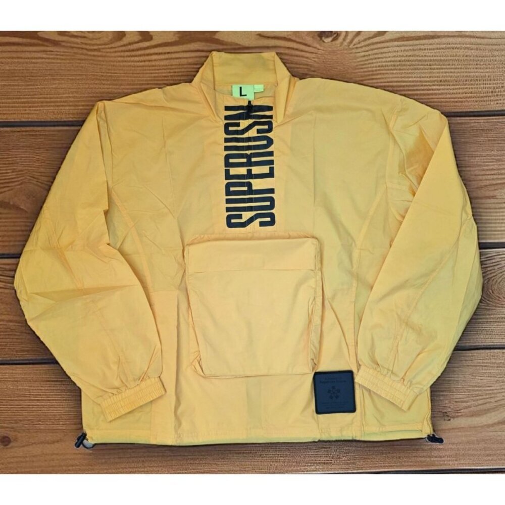 Supervsn S-GRID Anorak Jacket Mens Sz L Yellow Oversized Streetwear Skate‎ NWT